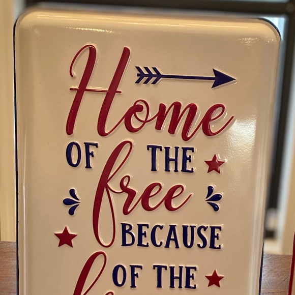 Home Of The Free Because Of The Brave Metal Wall Decor, July 4th Wall Decor - Picture 7 of 15